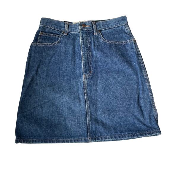 Calvin Klein Denim Skirt Vintage 1970s 100% Cotton Blue Size 9 Made in USA - Picture 1 of 11